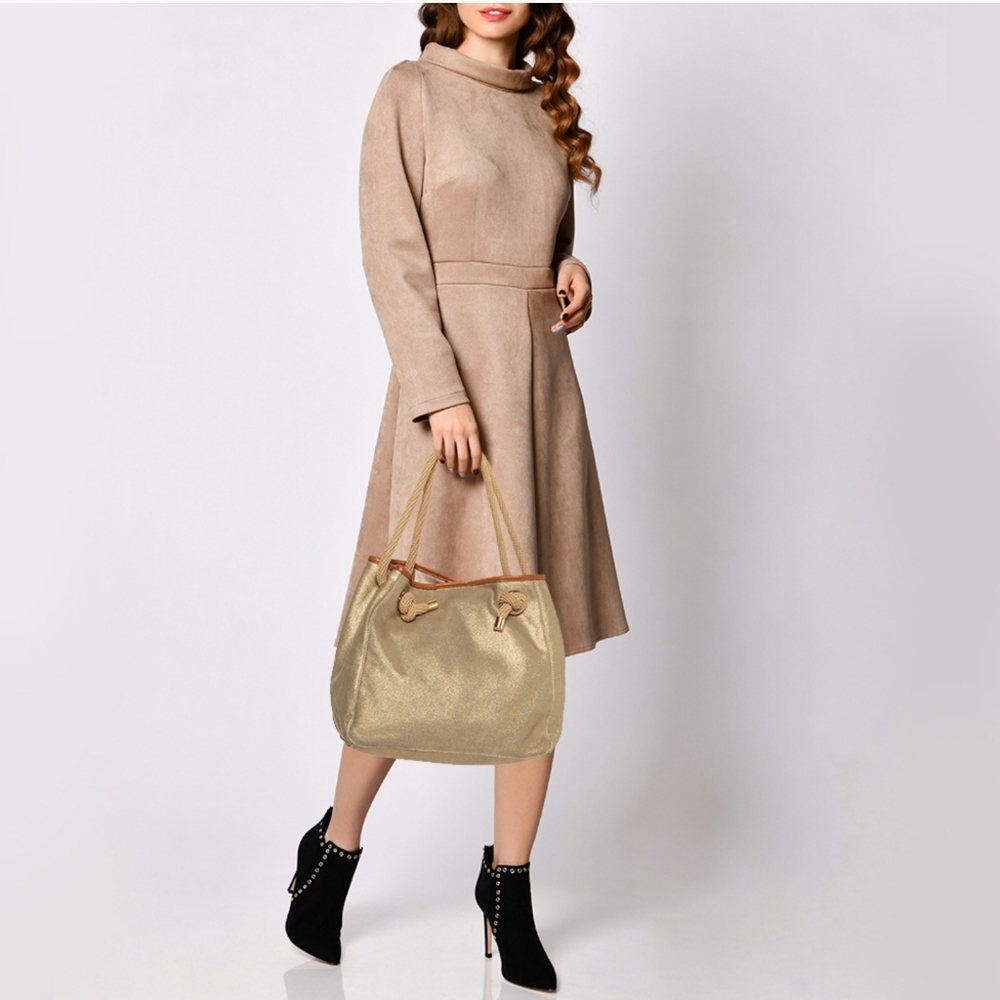 MK MICHAEL Michael KorsMICHAEL Michael Kors Metallic Beige/Brown Canvas